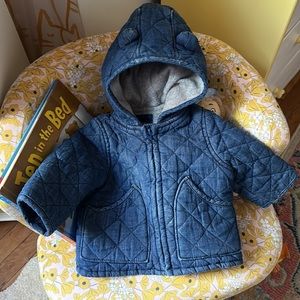 Baby Gap Brannon Bear Sherpa-lined Denim Jacket 0-6 months